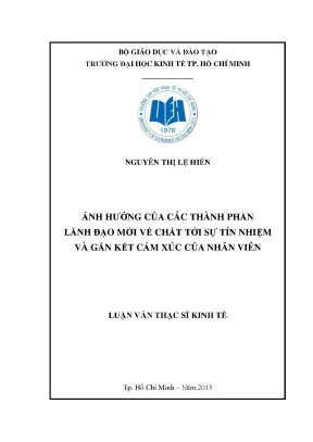 Ảnh Hưởng Của Lãnh Đạo Mới Đến Tín Nhiệm Và Gắn Kết Cảm
