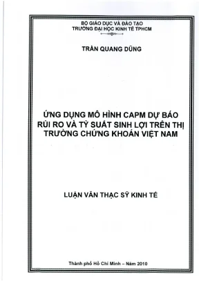 Luận văn CAPM: Dự báo rủi ro chứng khoán Việt Nam
