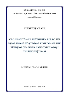 Nhân Tố Ảnh Hưởng Đến Rủi Ro Tín Dụng Trong Kinh Doanh