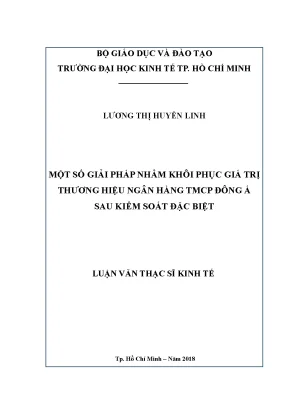 Giải pháp khôi phục giá trị thương hiệu ngân hàng TMCP