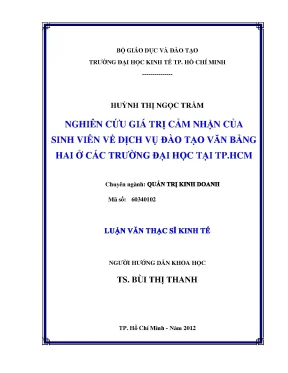 Nghiên cứu giá trị cảm nhận của sinh viên về dịch vụ đào