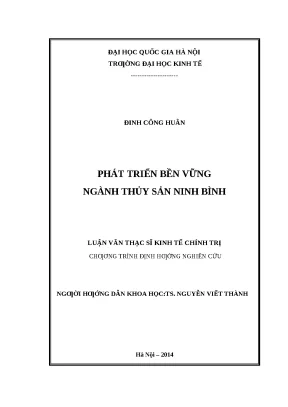Phát Triển Bền Vững Ngành Thủy Sản Tại Ninh Bình