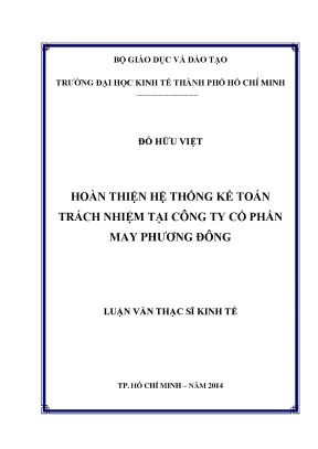 Luận văn Kế toán trách nhiệm tại Công ty May Phương Đông
