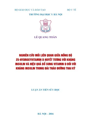 Nghiên cứu mối liên quan giữa nồng độ vitamin D và kháng 