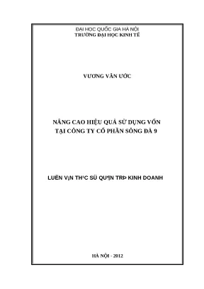 Nâng Cao Hiệu Quả Sử Dụng Vốn Tại Công Ty Cổ Phần Sông Đà 9