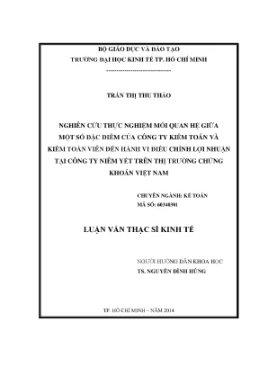 Nghiên cứu mối quan hệ giữa đặc điểm công ty kiểm toán