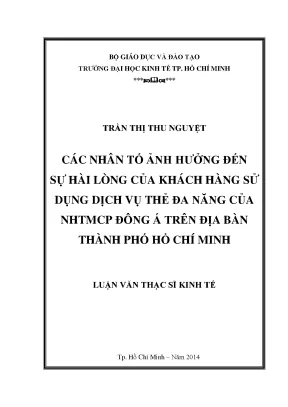 Các yếu tố ảnh hưởng đến sự hài lòng của khách hàng với