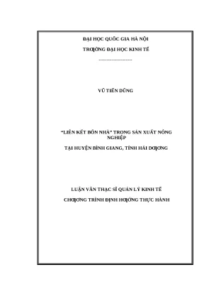 Liên Kết Bốn Nhà Trong Sản Xuất Nông Nghiệp Tại Bình