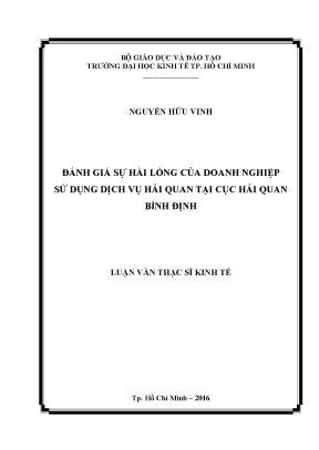 Luận văn: Sự hài lòng về dịch vụ hải quan Bình Định