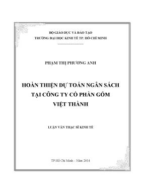 Luận văn: Hoàn thiện dự toán ngân sách tại doanh nghiệp