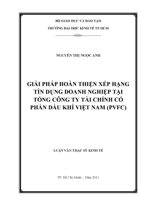 Giải pháp nâng cao xếp hạng tín dụng doanh nghiệp tại PVFC