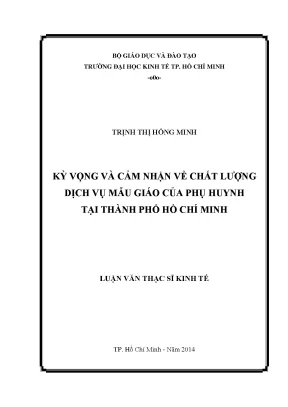 Kỳ Vọng và Cảm Nhận Chất Lượng Dịch Vụ Mẫu Giáo Tại TP.HCM