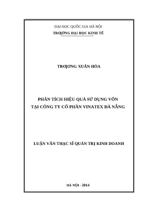 Phân Tích Hiệu Quả Sử Dụng Vốn Tại Công Ty Cổ Phần