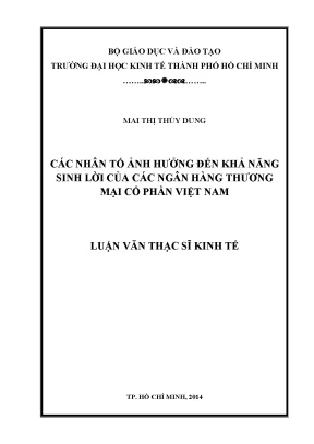 Các Nhân Tố Ảnh Hưởng Đến Khả Năng Sinh Lời Của Ngân