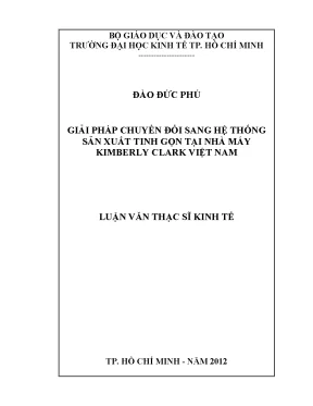 Luận văn: Giải pháp sản xuất tinh gọn tại Kimberly Clark