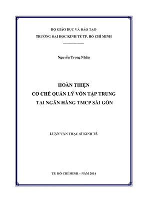 Cải Tiến Cơ Chế Quản Lý Vốn Tập Trung Tại Ngân Hàng TMCP