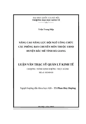 Nâng Cao Năng Lực Đội Ngũ Công Chức UBND Huyện Bắc Mê
