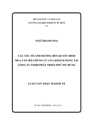 Các yếu tố quyết định mua căn hộ chung cư tại Phú Mỹ Hưng