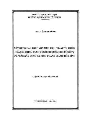 Tối ưu hóa cấu trúc vốn cho công ty xây dựng Hòa Bình