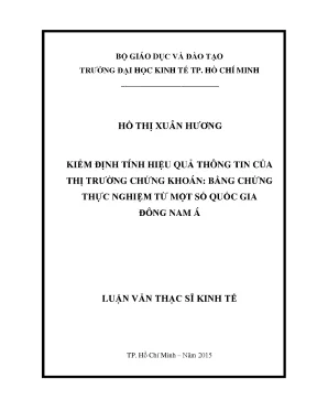 Kiểm Định Hiệu Quả Thông Tin Thị Trường Chứng Khoán Tại
