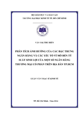 Luận văn: Tỷ suất sinh lợi ngân hàng & yếu tố vĩ mô