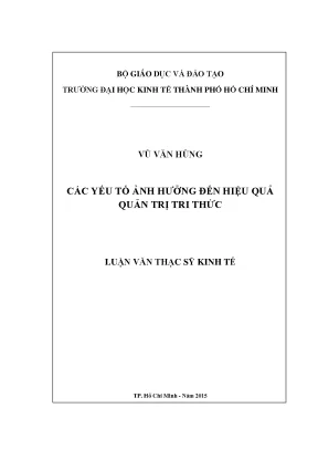 Các yếu tố ảnh hưởng đến hiệu quả quản trị tri thức