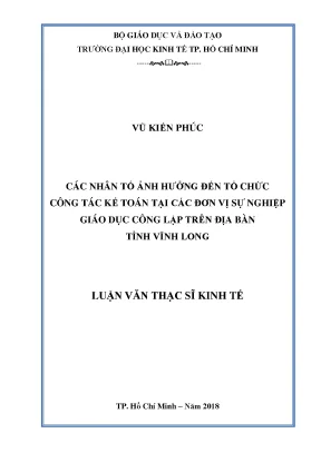 Những Nhân Tố Ảnh Hưởng Đến Công Tác Kế Toán Tại Đơn Vị