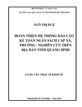 Hoàn thiện báo cáo kế toán ngân sách xã: Thực trạng &