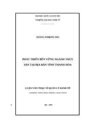 Phát triển bền vững ngành thủy sản Thanh Hóa (Luận văn)