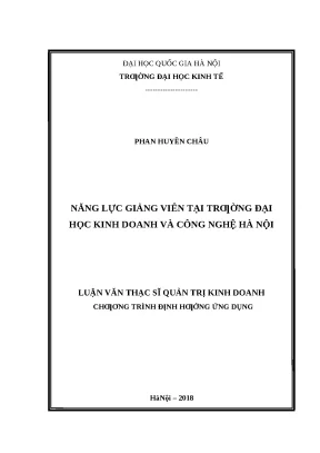 Luận văn: Năng lực giảng viên ĐH Kinh doanh & Công nghệ HN