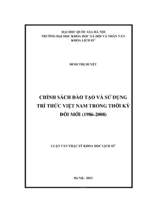 Chính sách đào tạo & sử dụng trí thức Việt Nam (1986-2008)