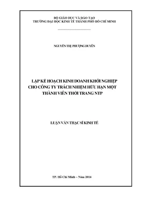 Luận văn kế hoạch kinh doanh khởi nghiệp thời trang (UEH)