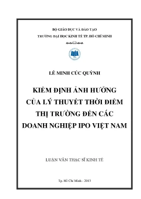 Kiểm định ảnh hưởng của lý thuyết thời điểm thị trường