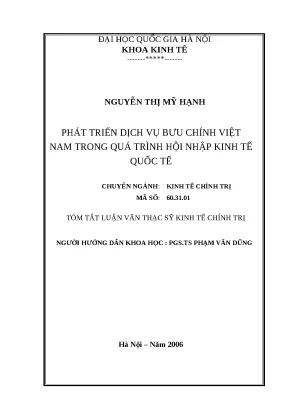 Phát Triển Dịch Vụ Bưu Chính Việt Nam Trong Hội Nhập