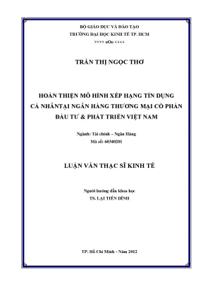 Hoàn thiện mô hình xếp hạng tín dụng cá nhân tại BIDV