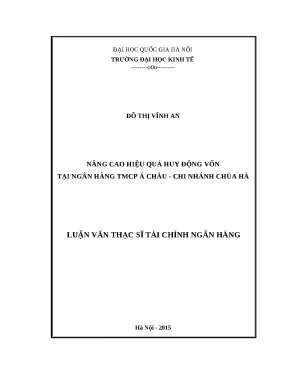 Nâng cao hiệu quả huy động vốn tại ngân hàng Á Châu