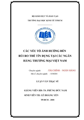 Các yếu tố ảnh hưởng đến rủi ro thẻ tín dụng tại ngân