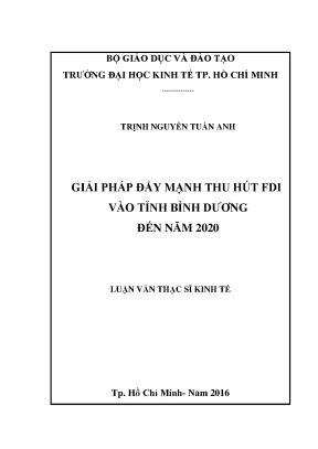 Giải pháp thu hút FDI vào Bình Dương đến năm 2020