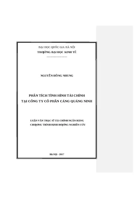 Phân Tích Tình Hình Tài Chính Công Ty Cổ Phần Cảng Quảng