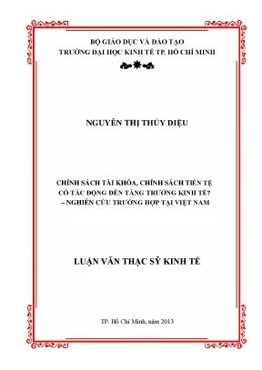 Luận văn UEH: Tác động CSTK, CSTT đến tăng trưởng kinh tế