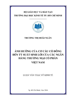 Ảnh hưởng của cơ cấu cổ đông đến tỷ suất sinh lời của