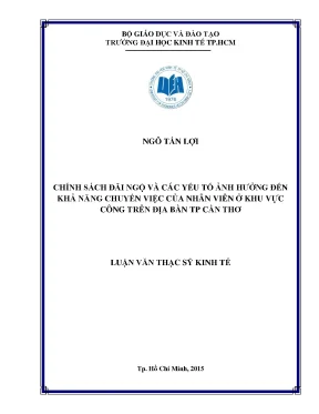 Chính Sách Đãi Ngộ và Yếu Tố Ảnh Hưởng Đến Khả Năng