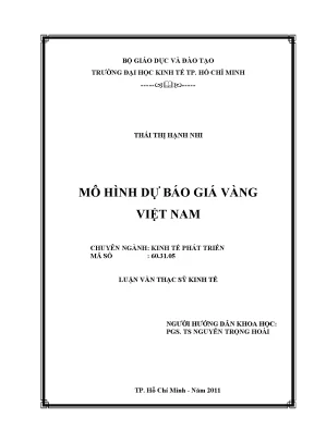 Mô Hình Dự Báo Giá Vàng Việt Nam: Nghiên Cứu và Ứng Dụng