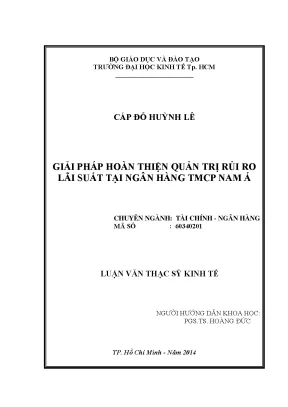Giải pháp quản trị rủi ro lãi suất tại Ngân hàng TMCP Nam Á