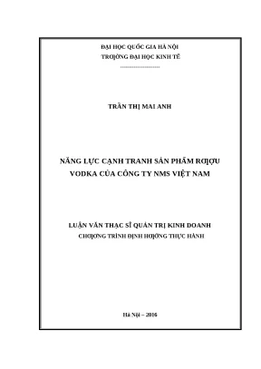 Nâng cao năng lực cạnh tranh sản phẩm rượu vodka của