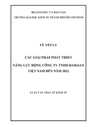 Giải pháp phát triển năng lực động cho công ty TNHH