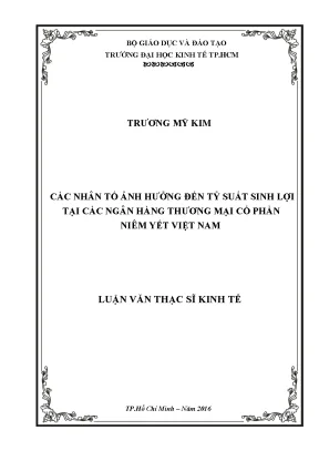 Các nhân tố ảnh hưởng đến tỷ suất sinh lợi của ngân hàng