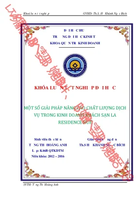 Giải pháp nâng cao chất lượng dịch vụ tại khách sạn La