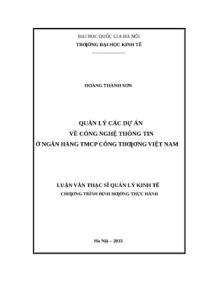 Quản lý dự án CNTT tại VietinBank: Luận văn thạc sĩ