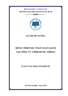 Luận văn: Hoàn thiện dự toán ngân sách tại doanh nghiệp